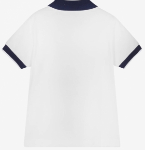 Polo Shirt S/S Snow White/Blue 0149
