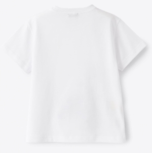 T-Shirt S/S White/Brown 113