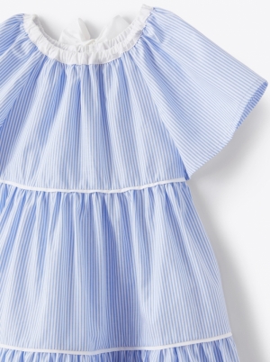 Dress S/S Light Blue/White 4601