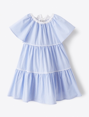 Dress S/S Light Blue/White 4601