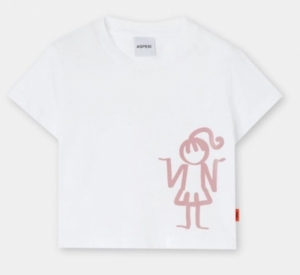 T-shirt S/S White/Pink 165