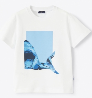 T-shirt white/airforce blue 0146